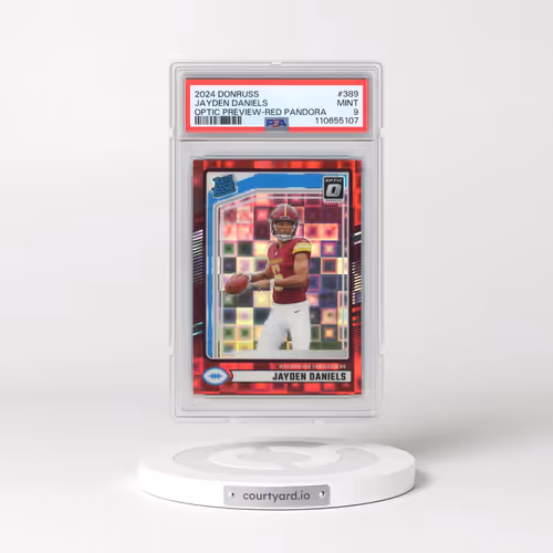 2024 Panini Donruss #389 Jayden Daniels - Optic Preview-Red Pandora (PSA 9 MINT)