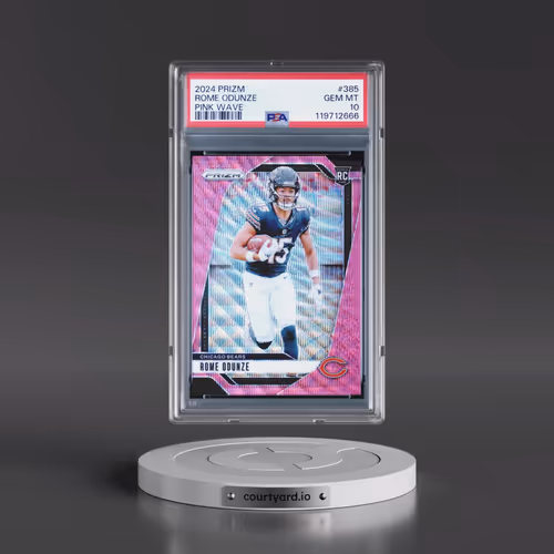 2024 Panini Prizm #385 Rome Odunze - Pink Wave (PSA 10 GEM MINT)