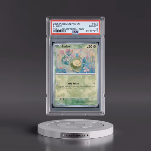 2025 Pokémon Pre EN-Prismatic Evolutions #004 Budew - Reverse Holo Poke Ball (PSA 8 NM-MT)
