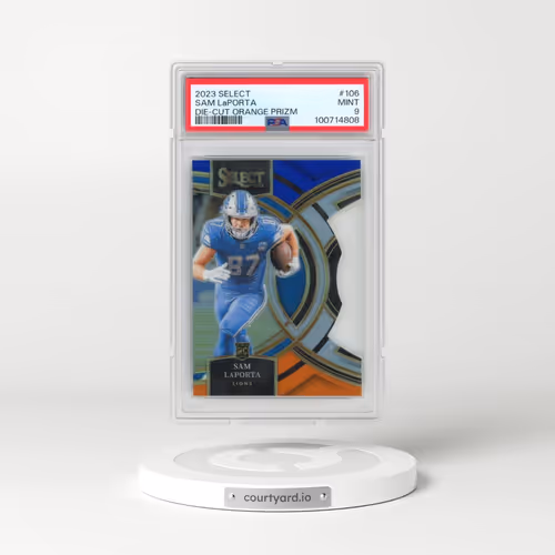 2023 Panini Select #106 Sam LaPorta - Die-Cut Orange Prizm (PSA 9 MINT)
