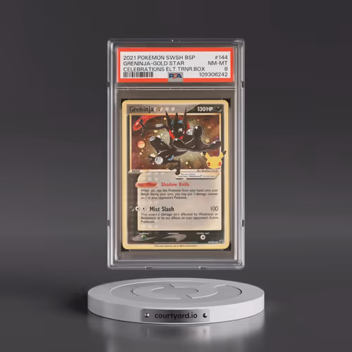 2021 Pokémon Swsh Black Star Promo #144 Greninja-Gold Star - Celebrations Elite Trainer Box (PSA 8 N
