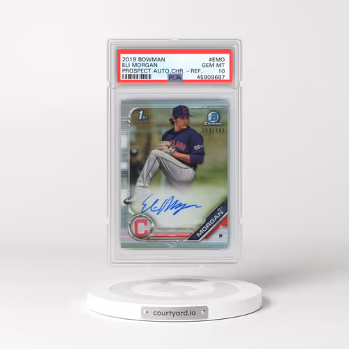 2019 Bowman Prospect Autographs Chrome #EMO Eli Morgan - Refractor (PSA 10 GEM MINT)