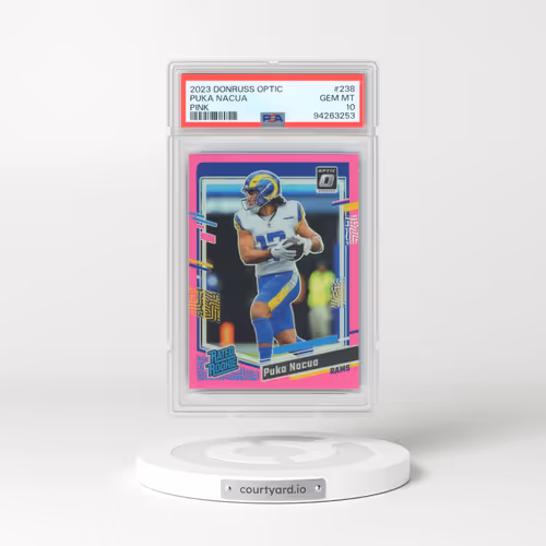 2023 Panini Donruss Optic #238 Puka Nacua - Pink (PSA 10 GEM MINT)