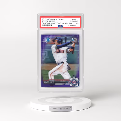 2017 Bowman Draft #BDC1 Royce Lewis - Chrome-Batting-Purple Refractor (PSA 10 GEM MINT)