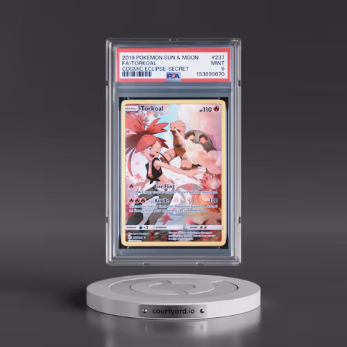 2019 Pokémon Sun & Moon Cosmic Eclipse #237 Torkoal - Full Art Secret (PSA 9 MINT)