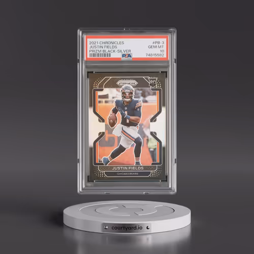 2021 Panini Chronicles Prizm Black #PB-3 Justin Fields - Silver (PSA 10 GEM MINT)