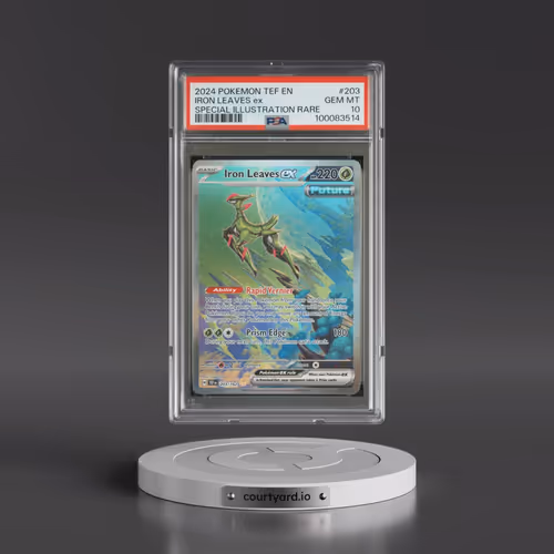 2024 Pokémon Tef EN-Temporal Forces #203 Iron Leaves EX - Holo Special Illustration Rare (PSA 10 GEM