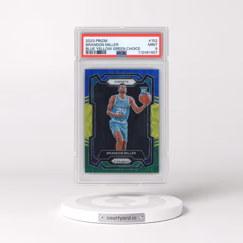 2023 Panini Prizm #152 Brandon Miller - Blue Yellow Green Choice (PSA 9 MINT)