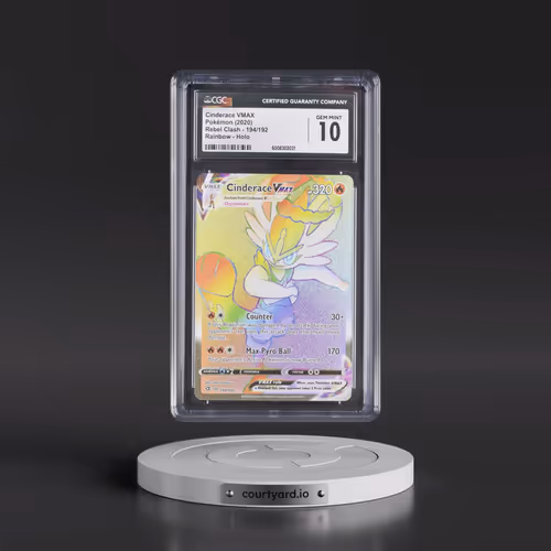2020 Rebel Clash #194/192 Cinderace VMAX - Rainbow Rare Holo (CGC 10 GEM MINT)