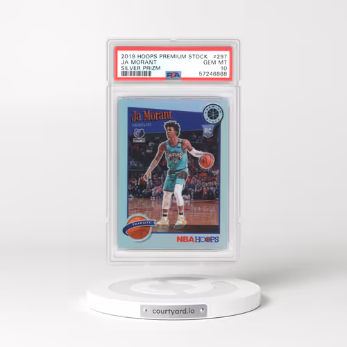 2019 Panini Hoops Premium Stock #297 Ja Morant - Silver Prizm (PSA 10 GEM MINT)