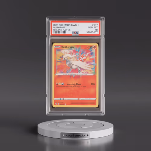 2021 Pokémon Sword & Shield Shining Fates #017 Reshiram (PSA 10 GEM MINT)