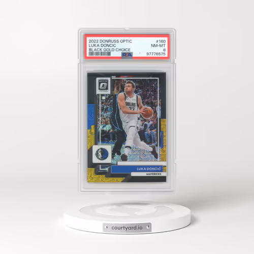 2022 Panini Donruss Optic #160 Luka Doncic - Black Gold Choice (PSA 8 NM-MT)