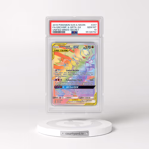 2019 Pokémon Sun & Moon Unified Minds #247 Garchomp & Giratina GX - Holo Full Art Secret (PSA 10 GEM