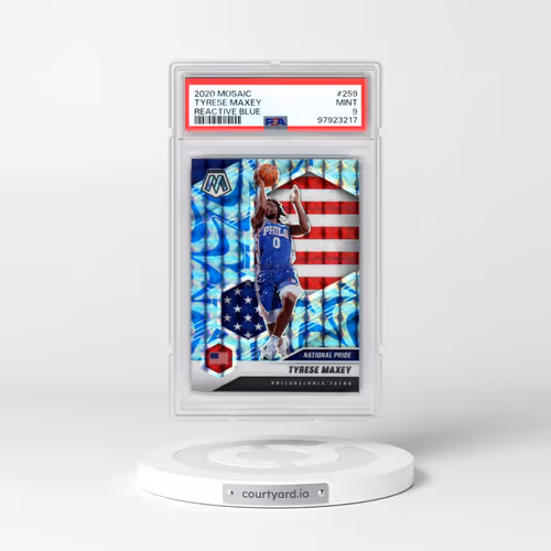 2020 Panini Mosaic #259 Tyrese Maxey - Reactive Blue (PSA 9 MINT)