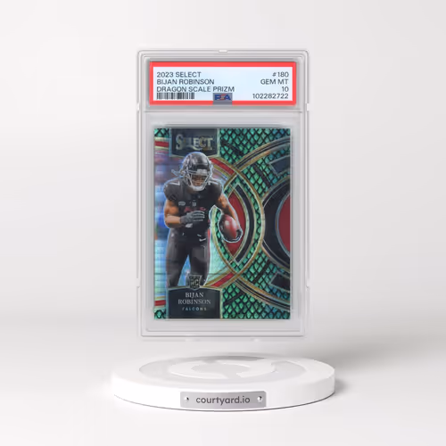 2023 Panini Select #180 Bijan Robinson - Dragon Scale Prizm (PSA 10 GEM MINT)