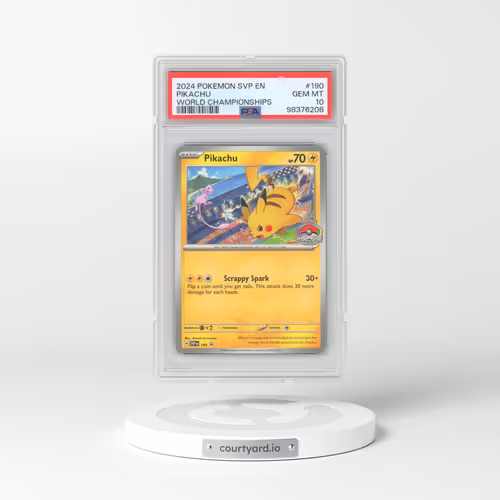 2024 Pokémon Svp EN-SV Black Star Promo #190 Pikachu - World Championships (PSA 10 GEM MINT)