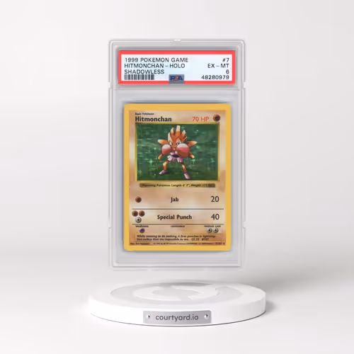 1999 Pokémon Game #7 Hitmonchan - Holo Shadowless (PSA 6 EX-MT)