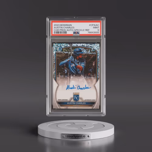 2023 Bowman Chrome Prospect Autographs #CPAAC Austin Charles - Speckle Refractor (PSA 9 MINT)