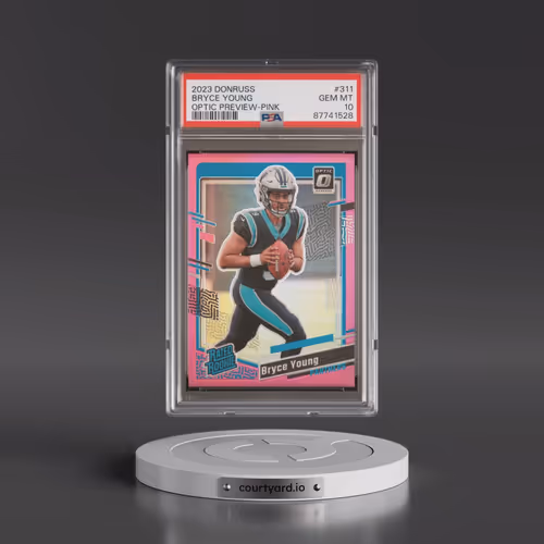 2023 Panini Donruss #311 Bryce Young - Optic Preview-Pink (PSA 10 GEM MINT)