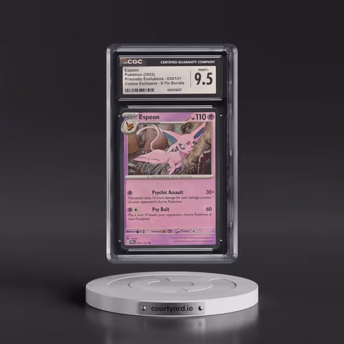 2024 Prismatic Evolutions - PRE EN #033/131 Espeon - (Cosmos Holo) Costco Exclusive 8-Tin Bundle (CG