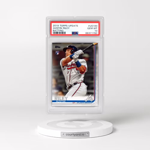 2019 Topps Update #US100 Austin Riley - Batting (PSA 10 GEM MINT)