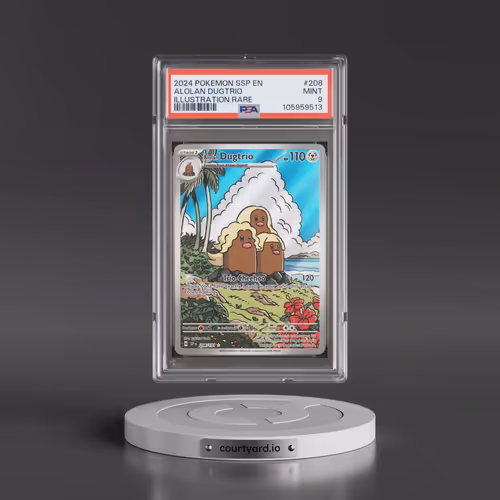 2024 Pokémon Ssp EN-Surging Sparks #208 Alolan Dugtrio - Illustration Rare (PSA 9 MINT)