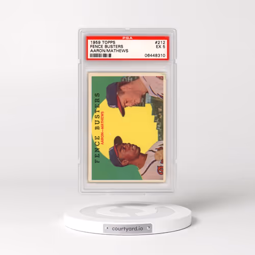 1959 Topps #212 Fence Busters - Aaron/Mathews (PSA 5 EX)