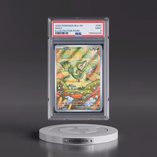 2025 Pokémon Blk EN-Black Bolt #087 Snivy - Illustration Rare (PSA 9 MINT)