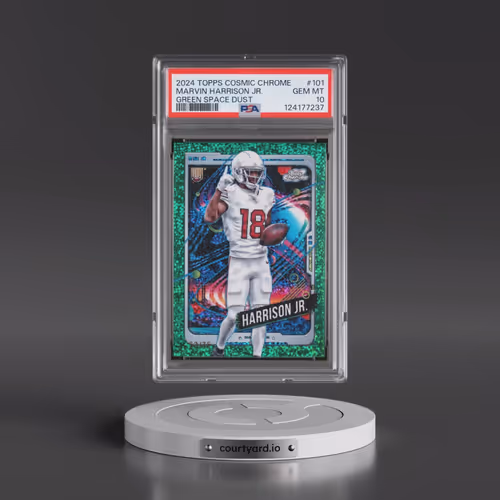2024 Topps Cosmic Chrome #101 Marvin Harrison Jr. - Green Space Dust (PSA 10 GEM MINT)