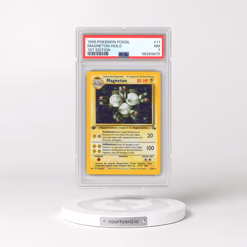 1999 Pokémon Fossil #11 Magneton - 1st Edition Holo (PSA 7 NM)