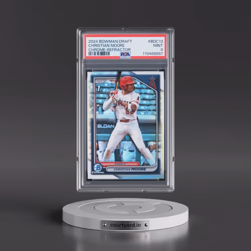 2024 Bowman Draft #BDC13 Christian Moore - Chrome-Refractor (PSA 9 MINT)