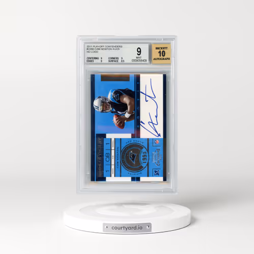 2011 Playoff Contenders #228B Cam Newton no logo AU/25* (BGS 9 MINT)
