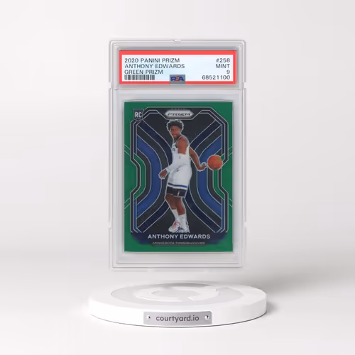 2020 Panini Prizm #258 Anthony Edwards - Green Prizm (PSA 9 MINT)