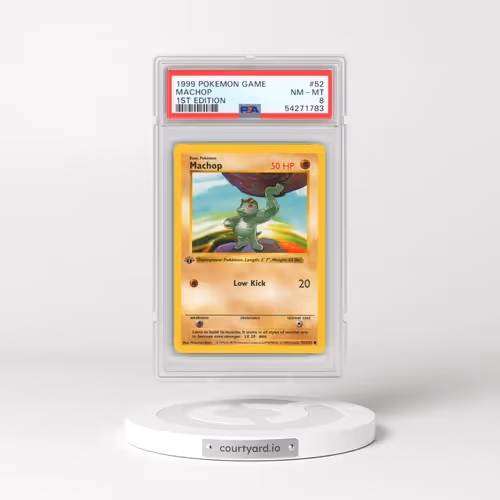 1999 Pokémon Game #52 Machop - 1st Edition (PSA 8 NM-MT)