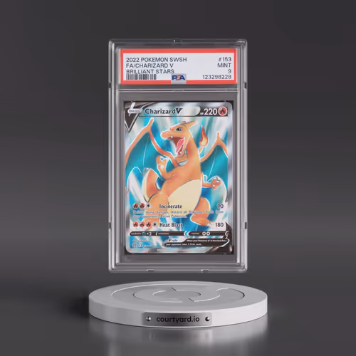 2022 Pokémon Sword & Shield Brilliant Stars #153 Charizard V - Holo Full Art (PSA 9 MINT)