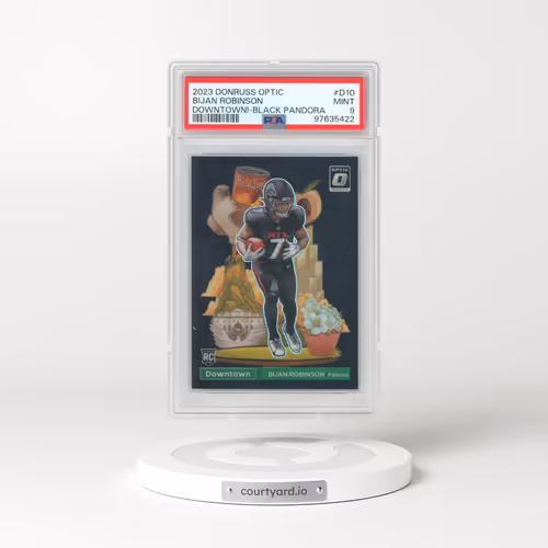 2023 Panini Donruss Optic Downtown! #D10 Bijan Robinson - Black Pandora (PSA 9 MINT)
