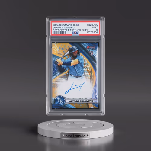 2024 Bowman's Best Best of 2024 Autographs #B24JCA Junior Caminero - Gold Refractor (PSA 9 MINT)