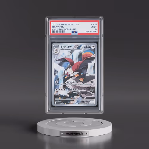 2025 Pokémon Blk EN-Black Bolt #155 Braviary - Illustration Rare (PSA 9 MINT)