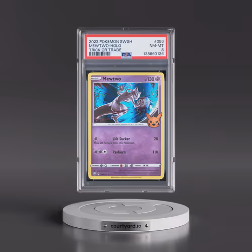 2022 Pokémon Sword & Shield Brilliant Stars #056 Mewtwo - Holo Trick or Trade 2022 (PSA 8 NM-MT)