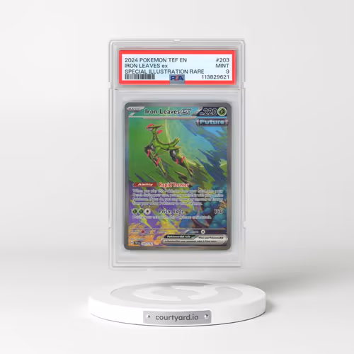 2024 Pokémon Tef EN-Temporal Forces #203 Iron Leaves EX - Holo Special Illustration Rare (PSA 9 MINT
