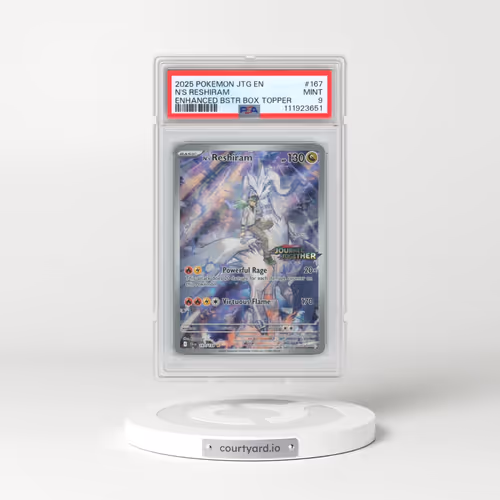 2025 Pokémon Jtg EN-Journey Together #167 N's Reshiram - Enhanced Booster Box Topper (PSA 9 MINT)