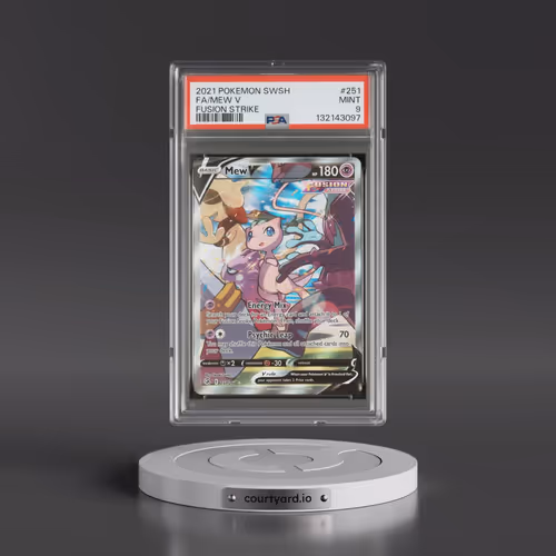 2021 Pokémon Sword & Shield Fusion Strike #251 Mew V - Holo Full Art (PSA 9 MINT)
