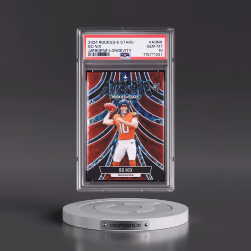 2024 Panini Rookies & Stars Airborne #ABNX Bo Nix - Longevity (PSA 10 GEM MINT)