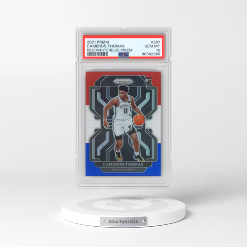 2021 Panini Prizm #297 Cameron Thomas - Red/White/Blue Prizm (PSA 10 GEM MINT)