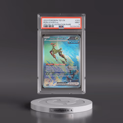 2024 Pokémon Tef EN-Temporal Forces #203 Iron Leaves EX - Holo Special Illustration Rare (PSA 9 MINT