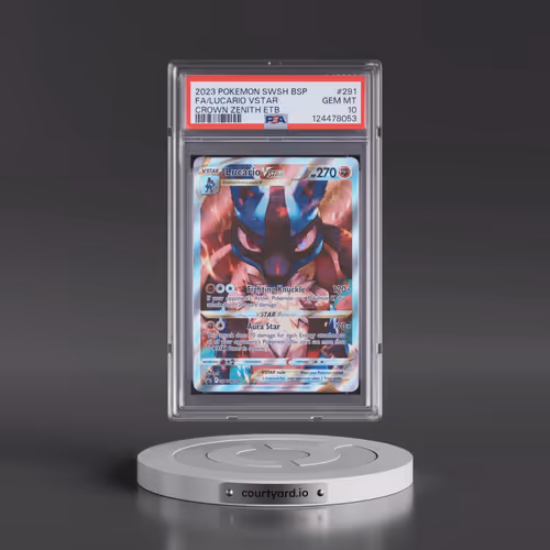 2023 Pokémon Swsh Black Star Promo #291 Lucario Vstar - Full Art Crown Zenith Elite Trainer Box (PSA