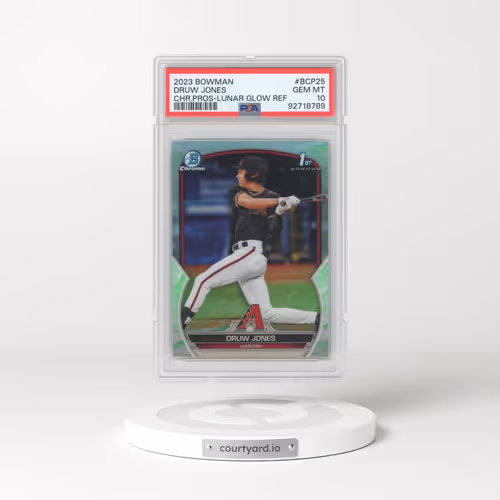 2023 Bowman Chrome Prospects #BCP25 Druw Jones - Lunar Glow Refractor (PSA 10 GEM MINT)