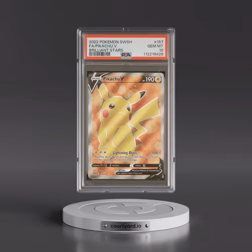 2022 Pokémon Sword & Shield Brilliant Stars #157 Pikachu V - Holo Full Art (PSA 10 GEM MINT)
