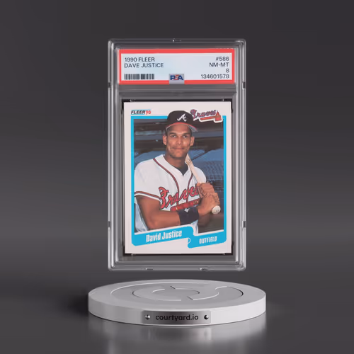 1990 Fleer #586 Dave Justice (PSA 8 NM-MT)