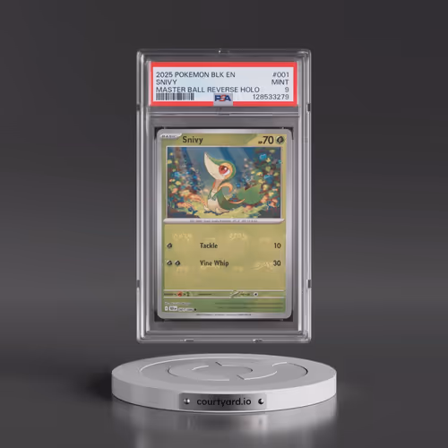 2025 Pokémon Blk EN-Black Bolt #001 Snivy - Reverse Holo Master Ball (PSA 9 MINT)